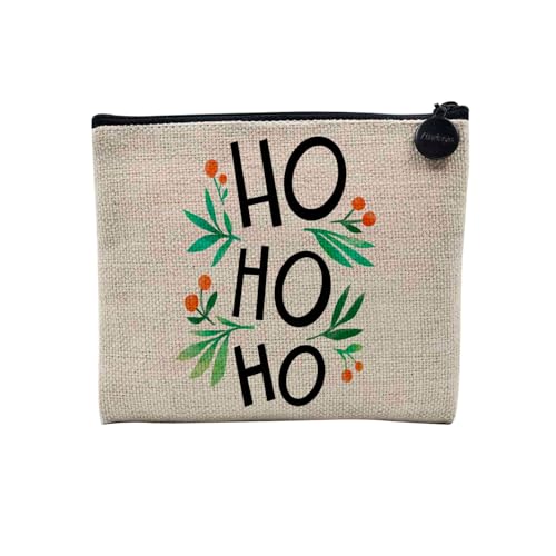 Tasche aus Leinen – Ho Ho Ho Mistelblatt, Motiv Magie von Weihnachten Winter – Kosmetiktasche aus Leinen in Leinenoptik – Geldbörse – 15 x 10 cm, leinen, 15 x 10 cm, Kosmetiktasche von Fabulous