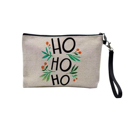 Tasche aus Leinen – Ho Ho Ho Mistelblatt, Motiv Magie von Weihnachten Winter – Kosmetiktasche aus Leinen in Leinenoptik – Geldbörse – 15 x 10 cm, leinen, 23.5 x 15 cm, Kosmetiktasche von Fabulous