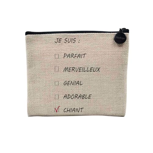 Tasche aus Leinen – Ich bin Chiant Cases zum Ankreuzen für Herren Vater – Kosmetiktasche aus Leinen in Leinenoptik – Geldbörse – 15 x 10 cm, leinen, 15 x 10 cm, Kosmetiktasche von Fabulous