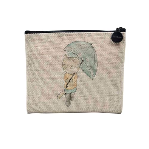 Tasche aus Leinen – Katze unter einem Regenschirm, Aquarell, Malerei, Illustration, Kunst, Kosmetiktasche aus Segeltuch, Leinenoptik – Geldbörse – 15 x 10 cm, leinen, 15 x 10 cm, Kosmetiktasche Tasche aus Leinen – Katze unter einem Regenschirm, Aquarell, Malerei, Illustration, Kunst, Kosmetiktasche aus Segeltuch, Leinenoptik – Geldbörse – 15 x 10 cm, leinen, 15 x 10 cm, Kosmetiktasche von Fabulous