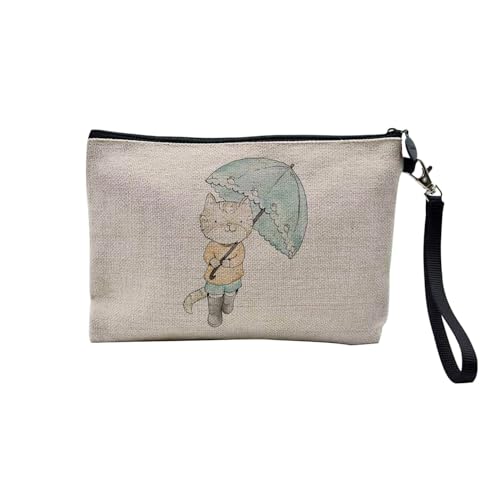 Tasche aus Leinen – Katze unter einem Regenschirm, Aquarell, Malerei, Illustration, Kunst, Kosmetiktasche aus Segeltuch, Leinenoptik – Geldbörse – 15 x 10 cm, leinen, 23.5 x 15 cm, Kosmetiktasche Tasche aus Leinen – Katze unter einem Regenschirm, Aquarell, Malerei, Illustration, Kunst, Kosmetiktasche aus Segeltuch, Leinenoptik – Geldbörse – 15 x 10 cm, leinen, 23.5 x 15 cm, Kosmetiktasche von Fabulous