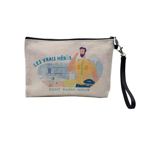 Tasche aus Leinen – Kollektion Berufe die echten Helden Job Berufslehrer Doktor Lehrer Pflegehilfe – Kosmetiktasche aus Leinen in Leinenoptik – Kulturbeutel – Geldbörse, Treiber, 23.5 x 15 cm, von Fabulous