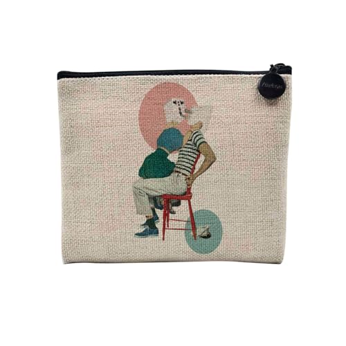 Tasche aus Leinen – Kollektion Creation Surrealistische Collage Art Surrealismus Skulptur Humor Ästhetik – Kosmetiktasche aus Leinen in Leinenoptik – Kulturbeutel – Geldbörse, Angeschlossen, 15 x 10 von Fabulous