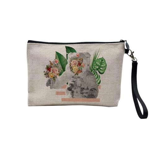 Tasche aus Leinen – Kollektion Creation Surrealistische Collage Art Surrealismus Skulptur Humor Ästhetik – Kosmetiktasche aus Leinen in Leinenoptik – Kulturbeutel – Geldbörse, Astronaut in Blumenform, Tasche aus Leinen – Kollektion Creation Surrealistische Collage Art Surrealismus Skulptur Humor Ästhetik – Kosmetiktasche aus Leinen in Leinenoptik – Kulturbeutel – Geldbörse, Astronaut in Blumenform, von Fabulous