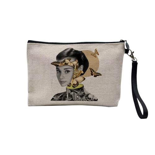 Tasche aus Leinen – Kollektion Creation Surrealistische Collage Art Surrealismus Skulptur Humor Ästhetik – Kosmetiktasche aus Leinen in Leinenoptik – Kulturbeutel – Geldbörse, Audrey, 23.5 x 15 cm, von Fabulous