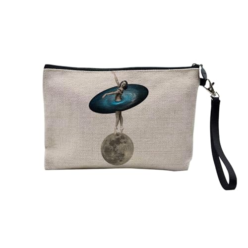 Tasche aus Leinen – Kollektion Creation Surrealistische Collage Art Surrealismus Skulptur Humor Ästhetik – Kosmetiktasche aus Leinen in Leinenoptik – Kulturbeutel – Geldbörse, Ballett, 23.5 x 15 cm, von Fabulous