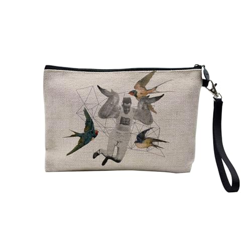 Tasche aus Leinen – Kollektion Creation Surrealistische Collage Art Surrealismus Skulptur Humor Ästhetik – Kosmetiktasche aus Leinen in Leinenoptik – Kulturbeutel – Geldbörse, Chicken Wings, 23.5 x 15 von Fabulous