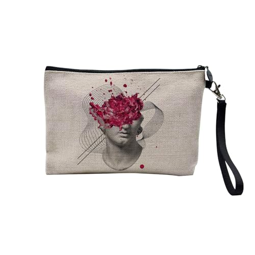 Tasche aus Leinen – Kollektion Creation Surrealistische Collage Art Surrealismus Skulptur Humor Ästhetik – Kosmetiktasche aus Leinen in Leinenoptik – Kulturbeutel – Geldbörse, Explodierende Skulptur, von Fabulous