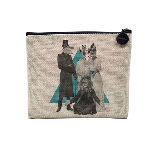 Tasche aus Leinen – Kollektion Creation Surrealistische Collage Art Surrealismus Skulptur Humor Ästhetik – Kosmetiktasche aus Leinen in Leinenoptik – Kulturbeutel – Geldbörse, Familie, 15 x 10 cm, von Fabulous