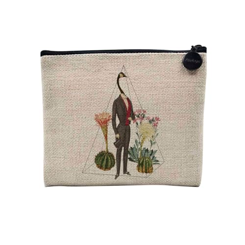 Tasche aus Leinen – Kollektion Creation Surrealistische Collage Art Surrealismus Skulptur Humor Ästhetik – Kosmetiktasche aus Leinen in Leinenoptik – Kulturbeutel – Geldbörse, Gentleman, 15 x 10 cm, von Fabulous