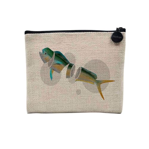 Tasche aus Leinen – Kollektion Creation Surrealistische Collage Art Surrealismus Skulptur Humor Ästhetik – Kosmetiktasche aus Leinen in Leinenoptik – Kulturbeutel – Geldbörse, Geschnittener Fisch, 15 von Fabulous