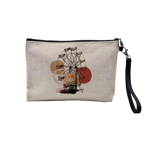 Tasche aus Leinen – Kollektion Creation Surrealistische Collage Art Surrealismus Skulptur Humor Ästhetik – Kosmetiktasche aus Leinen in Leinenoptik – Kulturbeutel – Geldbörse, Hamster, 23.5 x 15 cm, von Fabulous