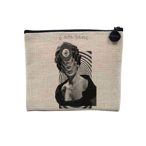 Tasche aus Leinen – Kollektion Creation Surrealistische Collage Art Surrealismus Skulptur Humor Ästhetik – Kosmetiktasche aus Leinen in Leinenoptik – Kulturbeutel – Geldbörse, I Am Sane, 15 x 10 cm, von Fabulous