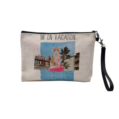 Tasche aus Leinen – Kollektion Creation Surrealistische Collage Art Surrealismus Skulptur Humor Ästhetik – Kosmetiktasche aus Leinen in Leinenoptik – Kulturbeutel – Geldbörse, Katze Vacation, 23.5 x Tasche aus Leinen – Kollektion Creation Surrealistische Collage Art Surrealismus Skulptur Humor Ästhetik – Kosmetiktasche aus Leinen in Leinenoptik – Kulturbeutel – Geldbörse, Katze Vacation, 23.5 x von Fabulous