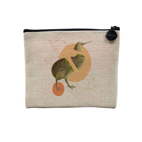 Tasche aus Leinen – Kollektion Creation Surrealistische Collage Art Surrealismus Skulptur Humor Ästhetik – Kosmetiktasche aus Leinen in Leinenoptik – Kulturbeutel – Geldbörse, Kiwi, 15 x 10 cm, von Fabulous