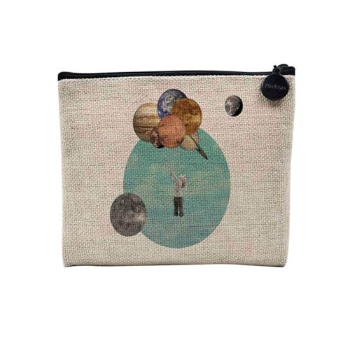 Tasche aus Leinen – Kollektion Creation Surrealistische Collage Art Surrealismus Skulptur Humor Ästhetik – Kosmetiktasche aus Leinen in Leinenoptik – Kulturbeutel – Geldbörse, Luftballons, 15 x 10 cm, von Fabulous