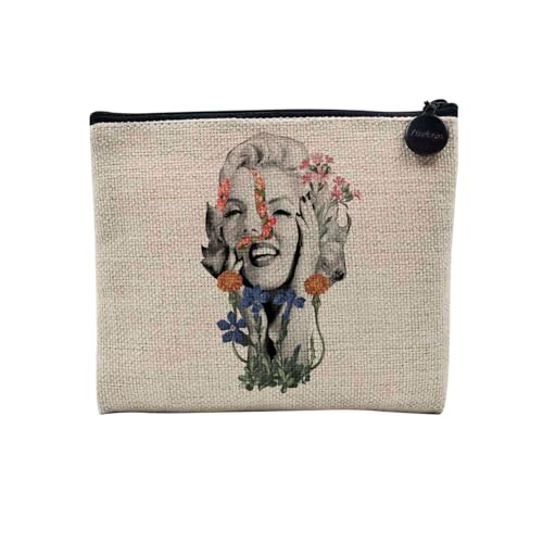 Tasche aus Leinen – Kollektion Creation Surrealistische Collage Art Surrealismus Skulptur Humor Ästhetik – Kosmetiktasche aus Leinen in Leinenoptik – Kulturbeutel – Geldbörse, Marilyn, 15 x 10 cm, von Fabulous