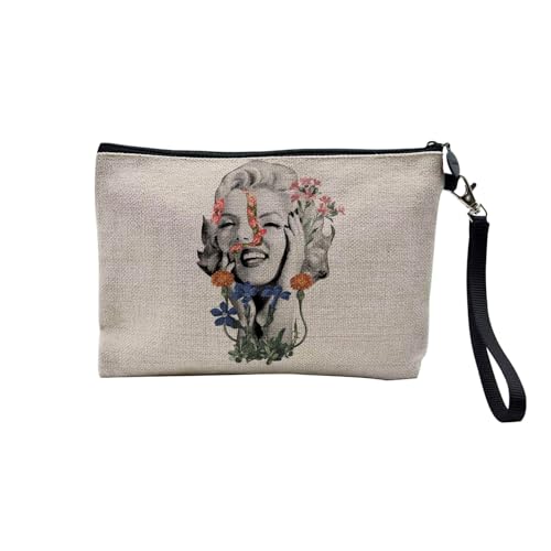 Tasche aus Leinen – Kollektion Creation Surrealistische Collage Art Surrealismus Skulptur Humor Ästhetik – Kosmetiktasche aus Leinen in Leinenoptik – Kulturbeutel – Geldbörse, Marilyn, 23.5 x 15 cm, von Fabulous