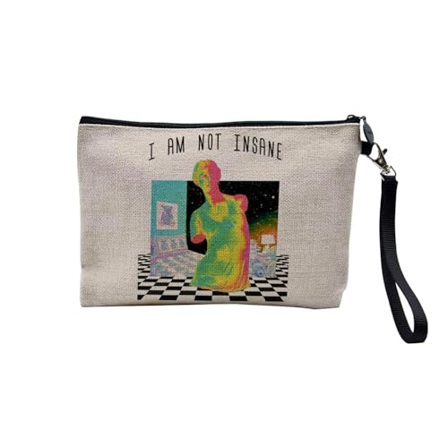 Tasche aus Leinen – Kollektion Creation Surrealistische Collage Art Surrealismus Skulptur Humor Ästhetik – Kosmetiktasche aus Leinen in Leinenoptik – Kulturbeutel – Geldbörse, Not Insane, 23.5 x 15 von Fabulous