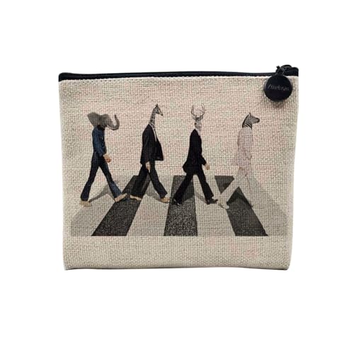Tasche aus Leinen – Kollektion Creation Surrealistische Collage Art Surrealismus Skulptur Humor Ästhetik – Kosmetiktasche aus Leinen in Leinenoptik – Kulturbeutel – Geldbörse, Pop Stars, 15 x 10 cm, von Fabulous