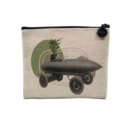Tasche aus Leinen – Kollektion Creation Surrealistische Collage Art Surrealismus Skulptur Humor Ästhetik – Kosmetiktasche aus Leinen in Leinenoptik – Kulturbeutel – Geldbörse, Prototyp, 15 x 10 cm, von Fabulous