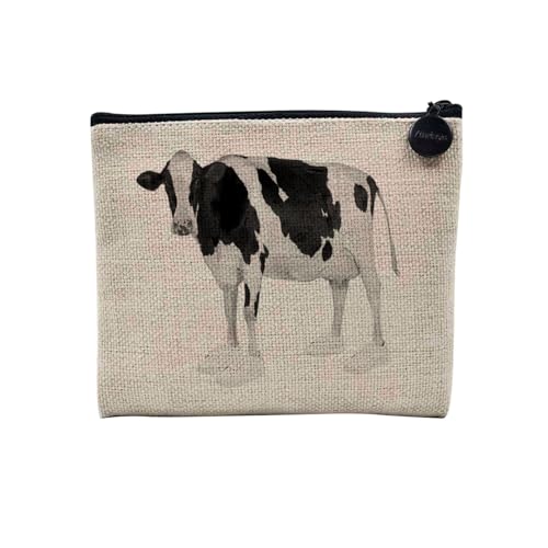 Tasche aus Leinen – Kollektion Creation Surrealistische Collage Art Surrealismus Skulptur Humor Ästhetik – Kosmetiktasche aus Leinen in Leinenoptik – Kulturbeutel – Geldbörse, Sneakerhead Kuh, 15 x 10 von Fabulous