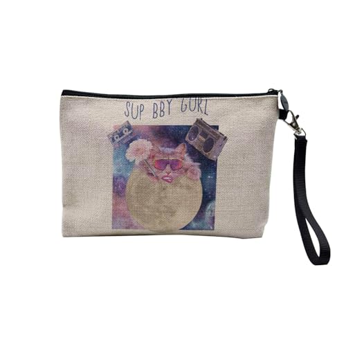 Tasche aus Leinen – Kollektion Creation Surrealistische Collage Art Surrealismus Skulptur Humor Ästhetik – Kosmetiktasche aus Leinen in Leinenoptik – Kulturbeutel – Geldbörse, Sup Bby, 23.5 x 15 cm, von Fabulous