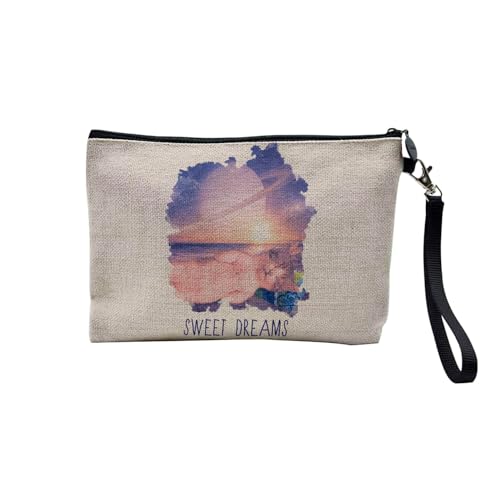 Tasche aus Leinen – Kollektion Creation Surrealistische Collage Art Surrealismus Skulptur Humor Ästhetik – Kosmetiktasche aus Leinen in Leinenoptik – Kulturbeutel – Geldbörse, Sweet Cat, 23.5 x 15 cm, von Fabulous