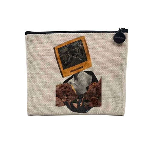 Tasche aus Leinen – Kollektion Creation Surrealistische Collage Art Surrealismus Skulptur Humor Ästhetik – Kosmetiktasche aus Leinen in Leinenoptik – Kulturbeutel – Geldbörse, TV Head, 15 x 10 cm, Tasche aus Leinen – Kollektion Creation Surrealistische Collage Art Surrealismus Skulptur Humor Ästhetik – Kosmetiktasche aus Leinen in Leinenoptik – Kulturbeutel – Geldbörse, TV Head, 15 x 10 cm, von Fabulous