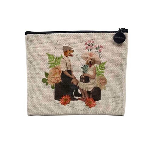 Tasche aus Leinen – Kollektion Creation Surrealistische Collage Art Surrealismus Skulptur Humor Ästhetik – Kosmetiktasche aus Leinen in Leinenoptik – Kulturbeutel – Geldbörse, Welpen., 15 x 10 cm, von Fabulous