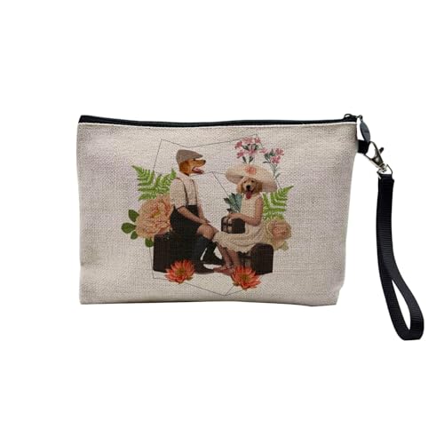 Tasche aus Leinen – Kollektion Creation Surrealistische Collage Art Surrealismus Skulptur Humor Ästhetik – Kosmetiktasche aus Leinen in Leinenoptik – Kulturbeutel – Geldbörse, Welpen., 23.5 x 15 cm, von Fabulous