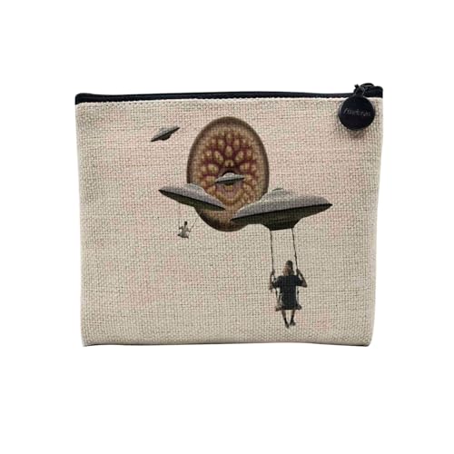 Tasche aus Leinen – Kollektion Creation Surrealistische Collage Art Surrealismus Skulptur Humor Ästhetik – Kosmetiktasche aus Leinen in Leinenoptik – Kulturbeutel – Geldbörse, inkl, 15 x 10 cm, von Fabulous