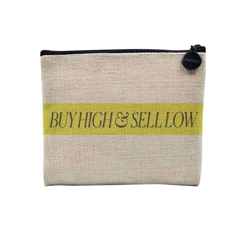 Tasche aus Leinen – Kollektion Crypto Currency Trading Blockchain Finance Business Bitcoin Humor Frequency – Kosmetiktasche aus Leinen in Leinenoptik – Kulturbeutel – Geldbörse, Crypto Gelb, 15 x 10 von Fabulous
