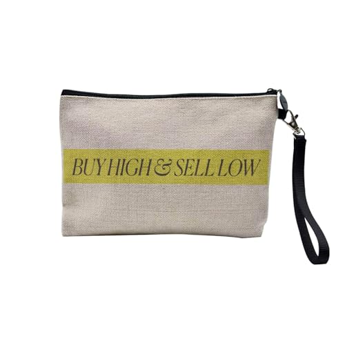 Tasche aus Leinen – Kollektion Crypto Currency Trading Blockchain Finance Business Bitcoin Humor Frequency – Kosmetiktasche aus Leinen in Leinenoptik – Kulturbeutel – Geldbörse, Crypto Gelb, 23.5 x 15 von Fabulous