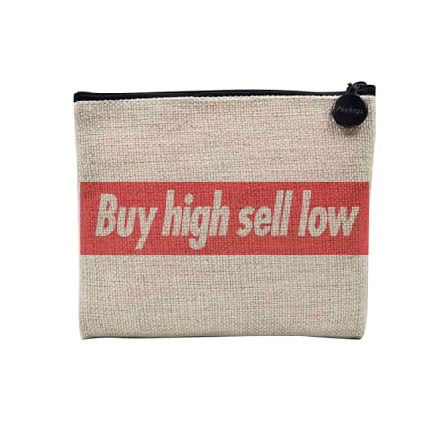 Tasche aus Leinen – Kollektion Crypto Currency Trading Blockchain Finance Business Bitcoin Humor Frequency – Kosmetiktasche aus Leinen in Leinenoptik – Kulturbeutel – Geldbörse, Crypto Rot, 15 x 10 von Fabulous