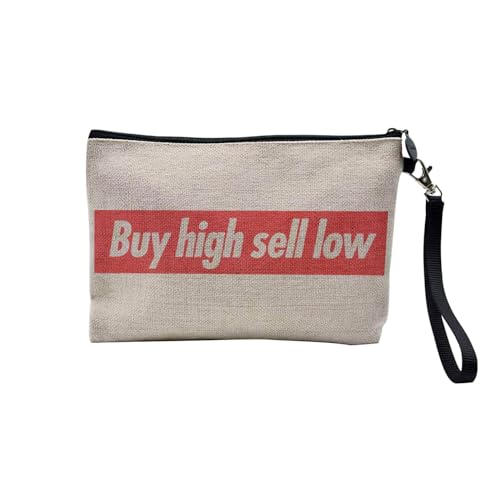 Tasche aus Leinen – Kollektion Crypto Currency Trading Blockchain Finance Business Bitcoin Humor Frequency – Kosmetiktasche aus Leinen in Leinenoptik – Kulturbeutel – Geldbörse, Crypto Rot, 23.5 x 15 von Fabulous