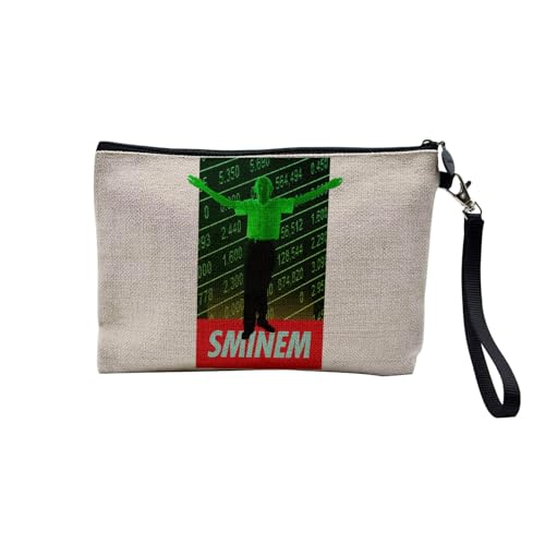 Tasche aus Leinen – Kollektion Crypto Currency Trading Blockchain Finance Business Bitcoin Humor Frequency – Kosmetiktasche aus Leinen in Leinenoptik – Kulturbeutel – Geldbörse, Sminem, 23.5 x 15 cm, von Fabulous