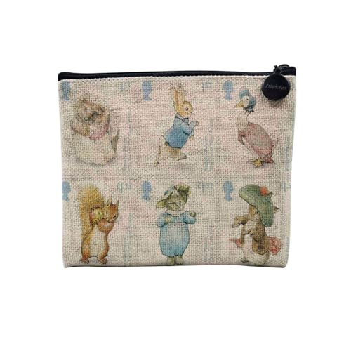 Tasche aus Leinen – Kollektion Illustration Beatrice Potter Malerei Kinder Kaninchen Kätzchen Maus Tiere – Kosmetiktasche aus Segeltuch in Leinenoptik – Kulturbeutel – Geldbörse, Illustration Stempel, von Fabulous