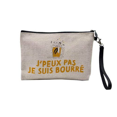 Tasche aus Leinen – Kollektion J'Peux Pas J'ai Humor Witz Passion Musikinstrument Sport Hobbies – Kosmetiktasche aus Leinen – Kulturbeutel – Geldbörse, Gestreift, 23.5 x 15 cm, Kosmetiktasche von Fabulous