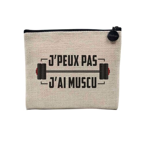 Tasche aus Leinen – Kollektion J'Peux Pas J'ai Humor Witz Passion Musikinstrument Sport Hobbies – Kosmetiktasche aus Leinen – Kulturbeutel – Geldbörse, Moschus, 15 x 10 cm, Kosmetiktasche von Fabulous