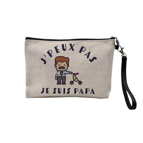 Tasche aus Leinen – Kollektion J'Peux Pas J'ai Humor Witz Passion Musikinstrument Sport Hobbies – Kosmetiktasche aus Leinen – Kulturbeutel – Geldbörse, Papa, 23.5 x 15 cm, Kosmetiktasche von Fabulous