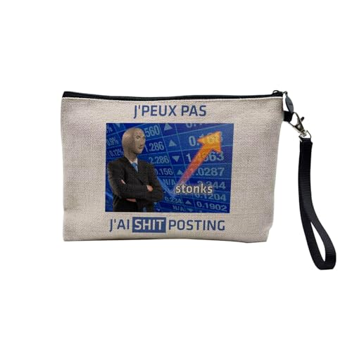 Tasche aus Leinen – Kollektion J'Peux Pas J'ai Humor Witz Passion Musikinstrument Sport Hobbies – Kosmetiktasche aus Leinen – Kulturbeutel – Geldbörse, Shitposting, 23.5 x 15 cm, Kosmetiktasche von Fabulous