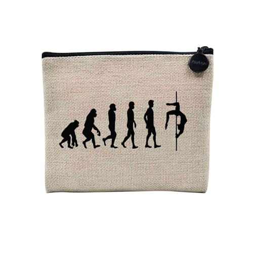 Tasche aus Leinen – Kollektion Parodie Evolution des Mannes Leidenschaft Sport Freizeit Musikinstrument Musik – Kosmetiktasche aus Leinen in Leinenoptik – Kulturbeutel – Geldbörse, Pole Danse, 15 x 10 von Fabulous