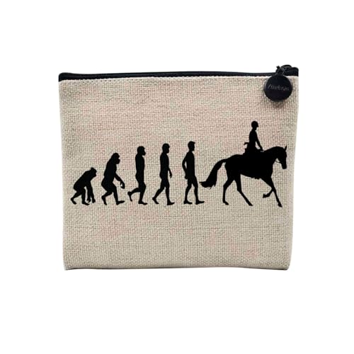 Tasche aus Leinen – Kollektion Parodie Evolution des Mannes Leidenschaft Sport Freizeit Musikinstrument Musik – Kosmetiktasche aus Leinen in Leinenoptik – Kulturbeutel – Geldbörse, Reiten 2, 15 x 10 von Fabulous