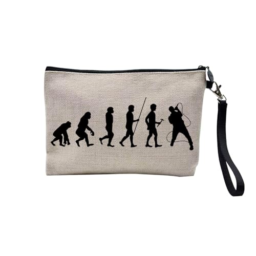 Tasche aus Leinen – Kollektion Parodie Evolution des Mannes Leidenschaft Sport Freizeit Musikinstrument Musik – Kosmetiktasche aus Leinen in Leinenoptik – Kulturbeutel – Geldbörse, Sänger, 23.5 x 15 von Fabulous