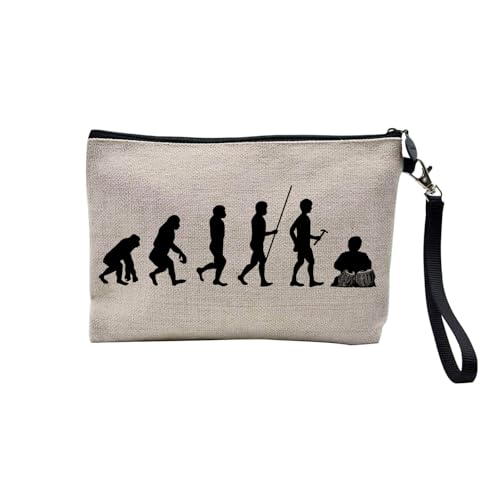 Tasche aus Leinen – Kollektion Parodie Evolution des Mannes Leidenschaft Sport Freizeit Musikinstrument Musik – Kosmetiktasche aus Leinen in Leinenoptik – Kulturbeutel – Geldbörse, Tabla, 23.5 x 15 von Fabulous