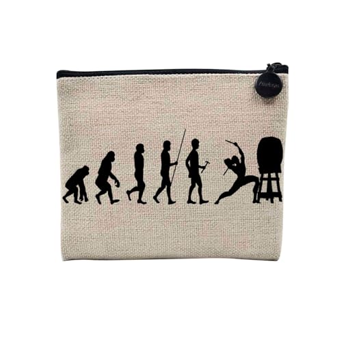 Tasche aus Leinen – Kollektion Parodie Evolution des Mannes Leidenschaft Sport Freizeit Musikinstrument Musik – Kosmetiktasche aus Leinen in Leinenoptik – Kulturbeutel – Geldbörse, Taiko, 15 x 10 cm, von Fabulous
