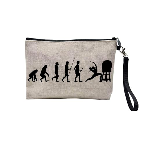 Tasche aus Leinen – Kollektion Parodie Evolution des Mannes Leidenschaft Sport Freizeit Musikinstrument Musik – Kosmetiktasche aus Leinen in Leinenoptik – Kulturbeutel – Geldbörse, Taiko, 23.5 x 15 von Fabulous