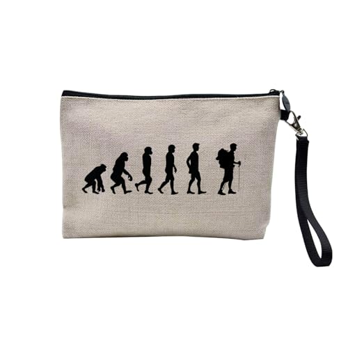 Tasche aus Leinen – Kollektion Parodie Evolution des Mannes Leidenschaft Sport Freizeit Musikinstrument Musik – Kosmetiktasche aus Leinen in Leinenoptik – Kulturbeutel – Geldbörse, Wandern, 23.5 x 15 von Fabulous