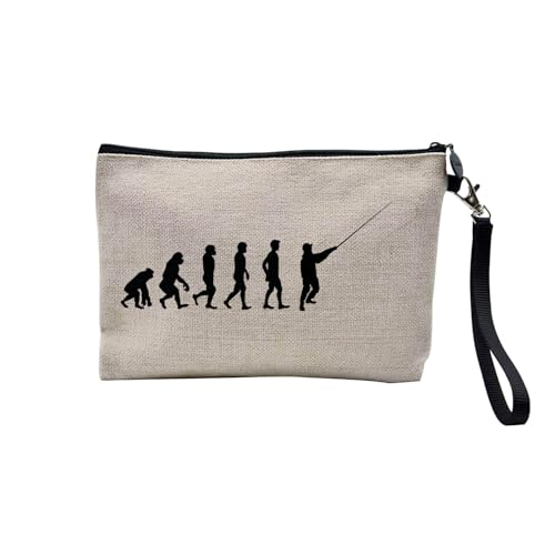 Tasche aus Leinen – Kollektion Parodie Evolution des Mannes Leidenschaft Sport Freizeit Musikinstrument Musik – Kosmetiktasche aus Leinen in Leinenoptik – Kulturbeutel – Geldbörse, pfirsich, 23.5 x 15 von Fabulous